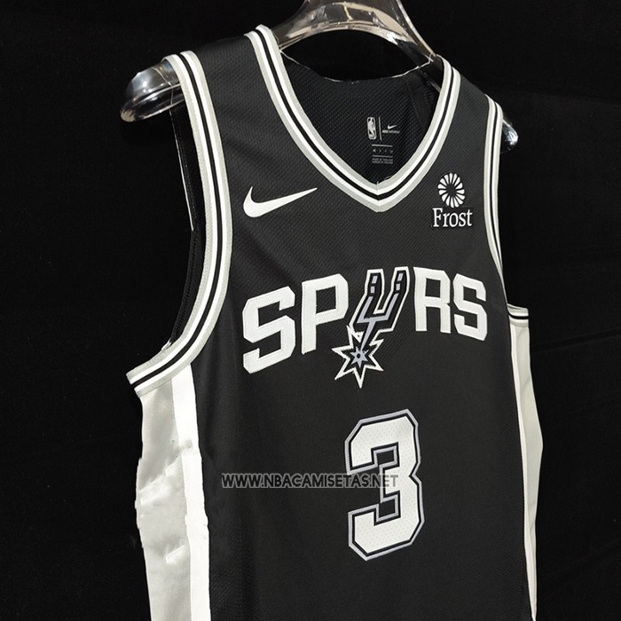 Camiseta San Antonio Spurs Keldon Johnson NO 3 Icon Autentico Negro